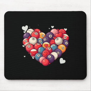 Funny Billiards Heart Valentine Billiard Womens Me Mouse Pad