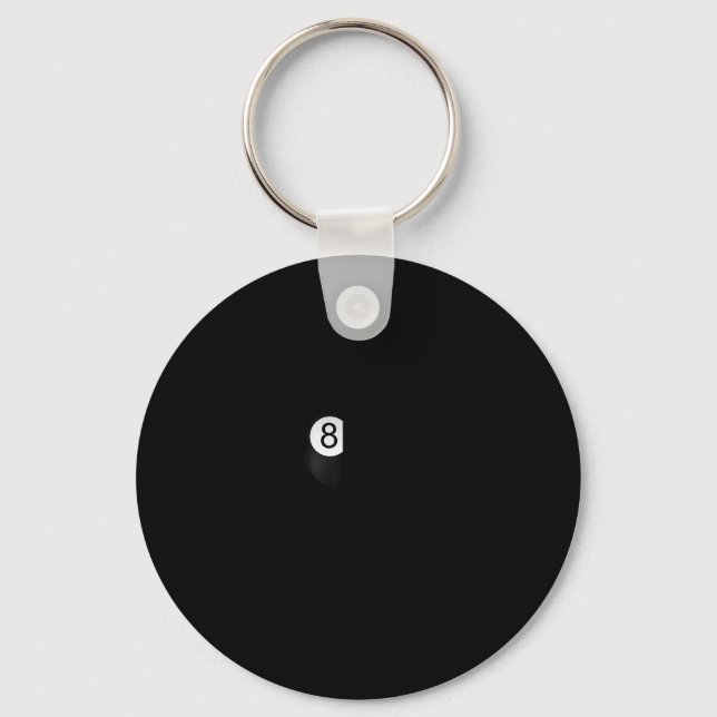 Funny Billiards Long-sleeve For 8-ll Pool Player  Key Ring (Front)