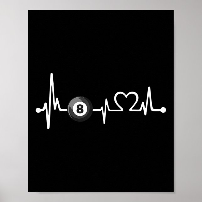 Funny Billiards Lovers Gift Love Billiards Heartbe Poster (Front)
