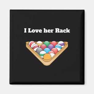 Funny Billiards Matching Couples Gifts - I Love He Magnet