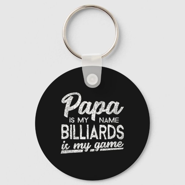 Funny Billiards Papa Gift  Key Ring (Front)