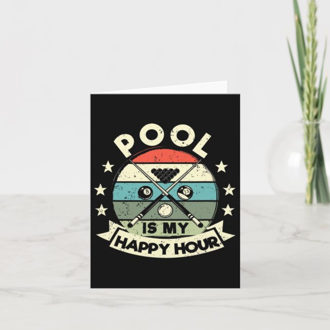 Funny Billiards Player Billard 8-ll Pool Is My Hap Card (Front)