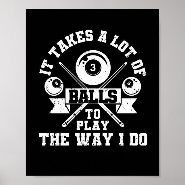 Funny billiards player billiards 8-ball poster (Front)