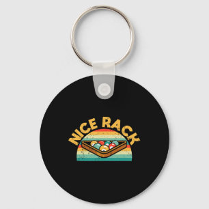Funny Billiards Player Nice Rack Vintage Pool Bill Key Ring