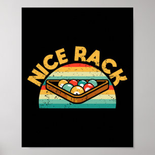 Funny Billiards Player Nice Rack Vintage Pool Bill Poster