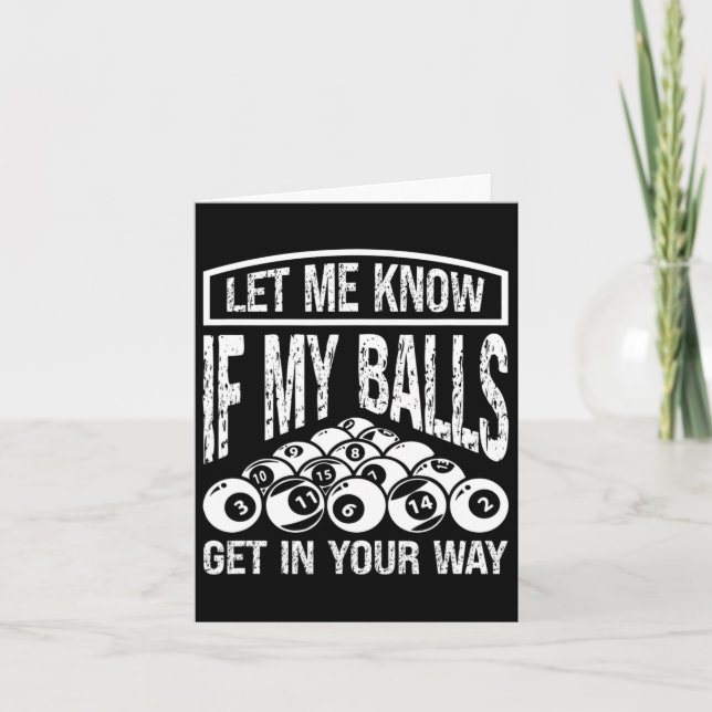 Funny Billiards Player Snooker Billiard Pool Playe Card (Front)