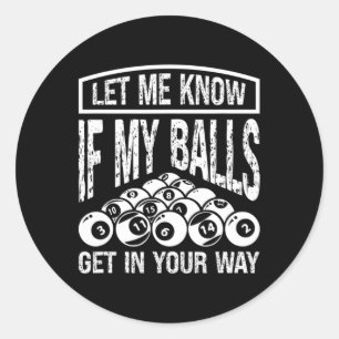 Funny Billiards Player Snooker Billiard Pool Playe Classic Round Sticker