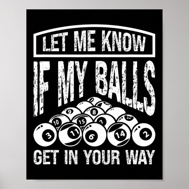 Funny Billiards Player Snooker Billiard Pool Playe Poster (Front)