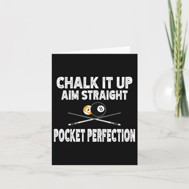 Funny Billiards Pool Aim Straight Pocket Perfectio Card (Front)