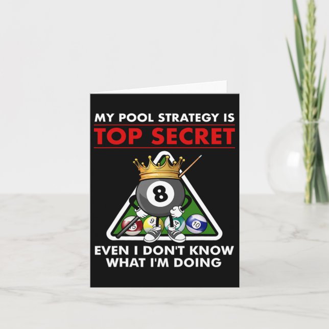 Funny Billiards Pool Design For Men Women Pool Pla Card (Front)