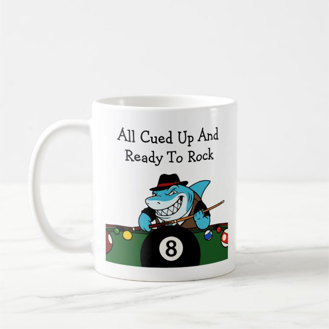 Funny Billiards Pool Hall Rebel Coffee Mug (Left)