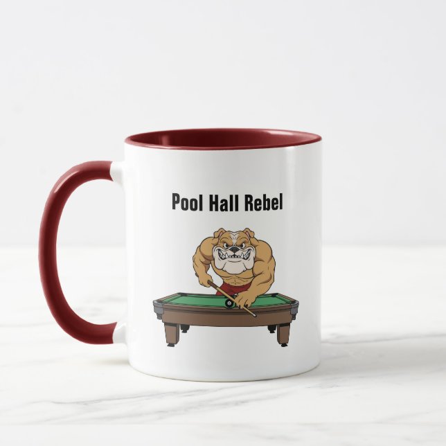 Funny Billiards Pool Hall Rebel Coffee Mugs (Left)