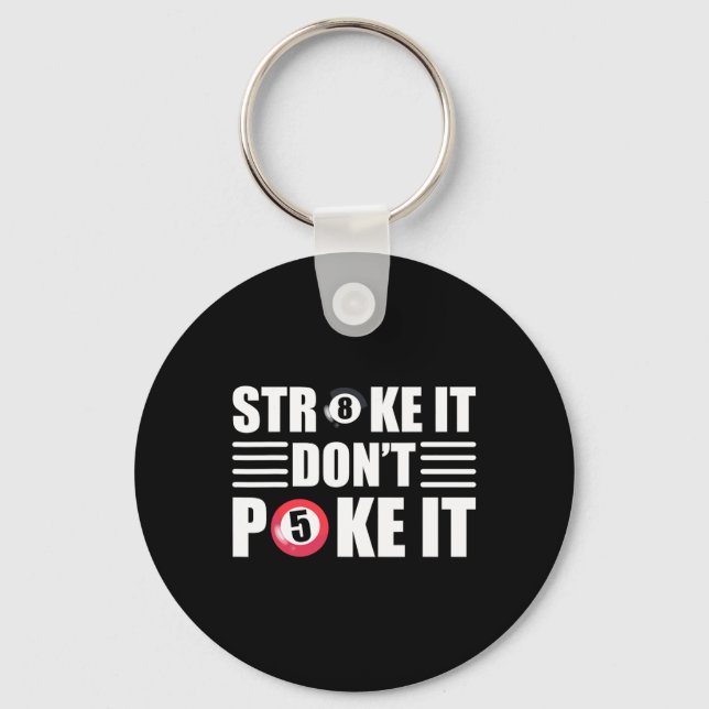 Funny Billiards Pool Player  Key Ring (Front)