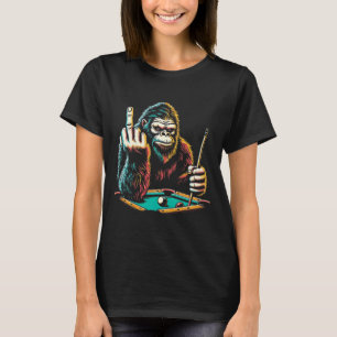 Funny Billiards Pool Player Retro Bigfoot Sasquatc T-Shirt