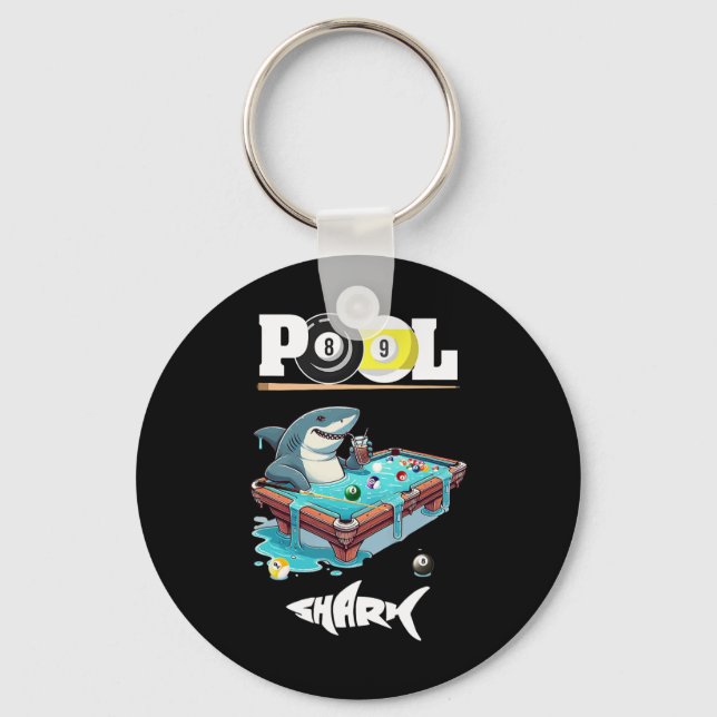 Funny Billiards Pool Shark Cool  Key Ring (Front)