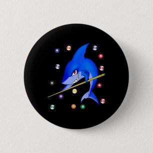 Funny Billiards Pool Shark Male 6 Cm Round Badge