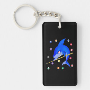 Funny Billiards pool shark male Key Ring