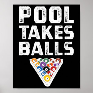 Funny Billiards Pool Take Playing Cue Sports  Poster