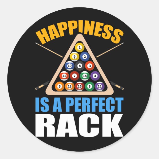 Funny Billiards Rack  Humour Pool Classic Round Sticker (Front)