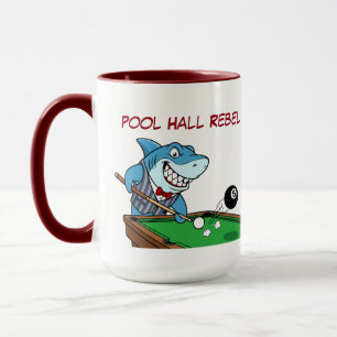 Funny Billiards Shark Rebel Jumbo Coffee Mugs