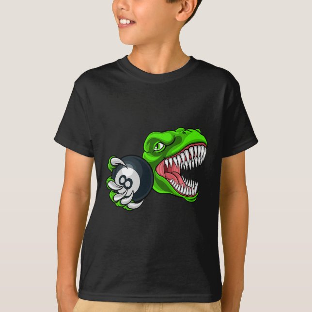 Funny Billiards T-rex Art Billiards Playing Pool P T-Shirt (Front)