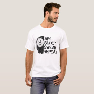 Funny Billiards T-Shirt, Distressed 8-Ball Pool T-Shirt