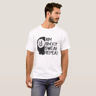 Funny Billiards T-Shirt, Distressed 8-Ball Pool T-Shirt
