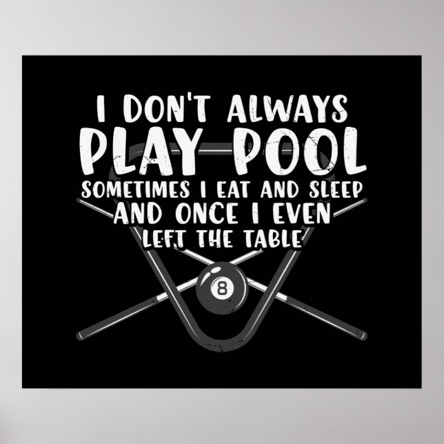 funny Billiards therapy sports word art  Poster (Front)