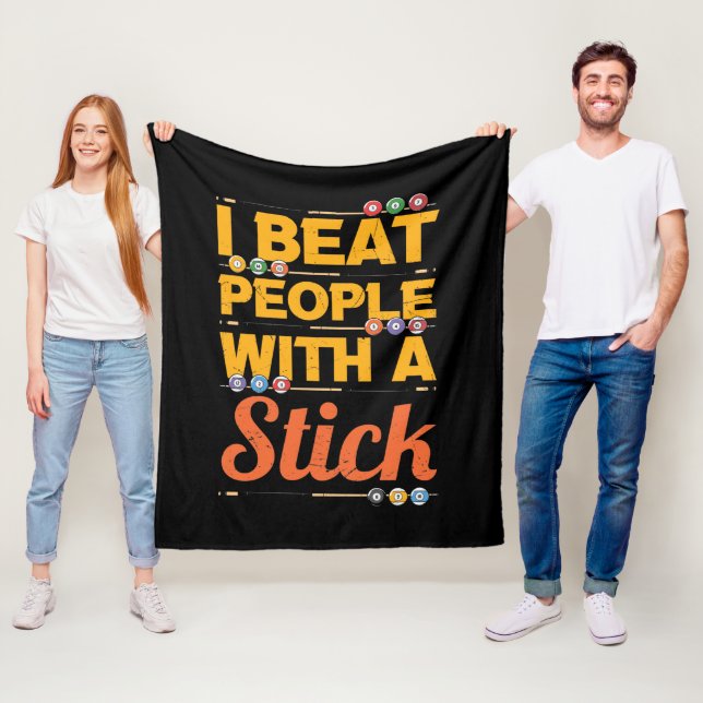 Funny billiards word art stick fleece blanket (In Situ)
