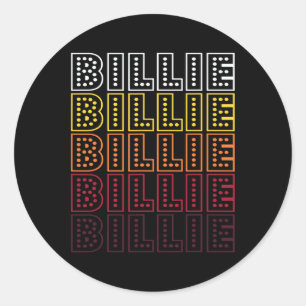Funny Billie First Name Billie Retro Classic Round Sticker