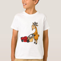 Funny Billy Goat Pushing Lawn Mower Cartoon