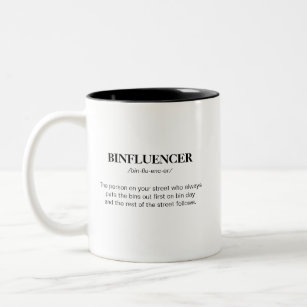 Funny Binfluencer Definition Humourous Meaning Two-Tone Coffee Mug