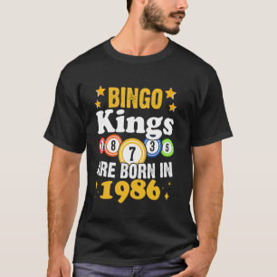 Funny Bingo 38th Birthday Bingo Kings Are Born in T-Shirt