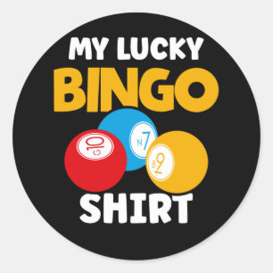 Funny Bingo Gamer Lucky Bingo Classic Round Sticker