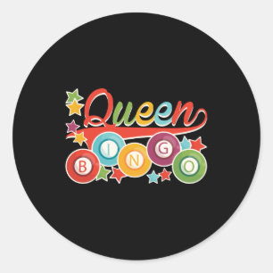 Funny Bingo Girl Bingo Balls Queen Classic Round Sticker