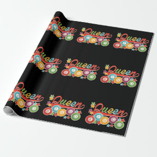 Funny Bingo Girl Bingo Balls Queen Wrapping Paper