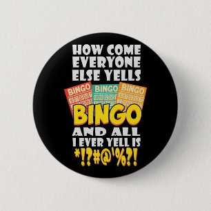 Funny Bingo Player Gift 6 Cm Round Badge