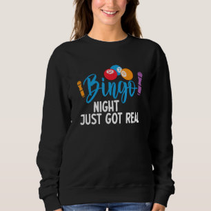 Funny Bingo Player Lottery Game Lucky Gambling Bin Sweatshirt