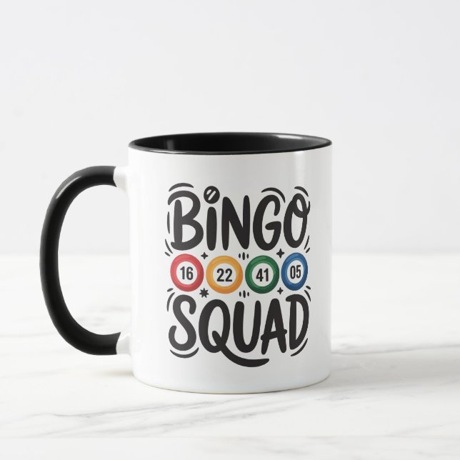 Funny Bingo squad word art  Mug (Left)