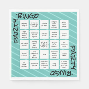 Funny Bingo Teal Modern Party Napkin