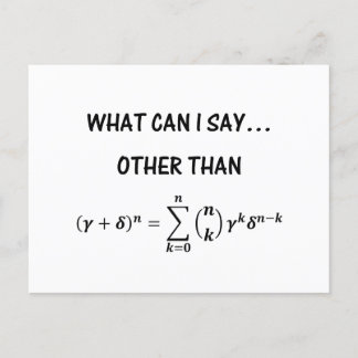 Funny Binomial Theorem STEM Math Science Humour Postcard