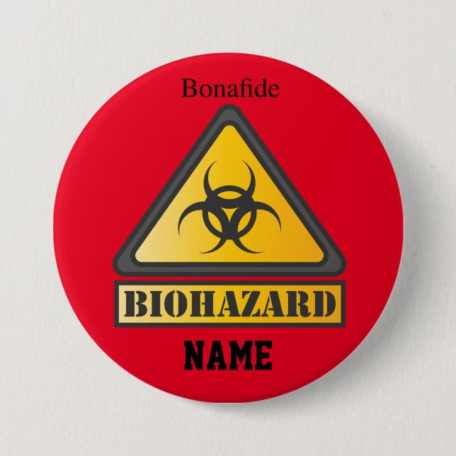 Funny Biohazard Warning SignThunder_Cove 7.5 Cm Round Badge (Front)