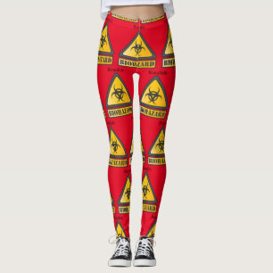 Funny Biohazard Warning SignThunder_Cove Leggings