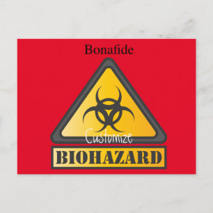 Funny Biohazard Warning SignThunder_Cove Postcard