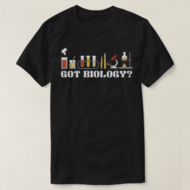 Funny Biology  Science Test Tubes Microscope s  T-Shirt (Design Front)