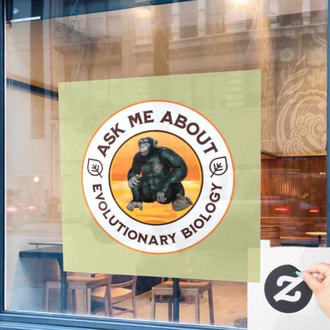 Funny Biology Teacher Evolution Humour Gift (Cafe Window)