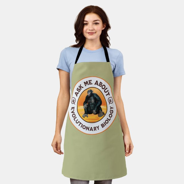 Funny Biology Teacher Evolution Humour Gift Apron (Worn)