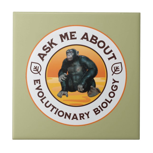 Funny Biology Teacher Evolution Humour Gift Ceramic Tile (Front)