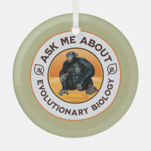 Funny Biology Teacher Evolution Humour Gift Glass Tree Decoration