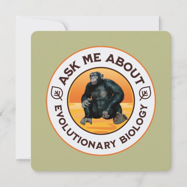 Funny Biology Teacher Evolution Humour Gift Holiday Card (Front)